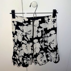 Black & White Floral Skirt
